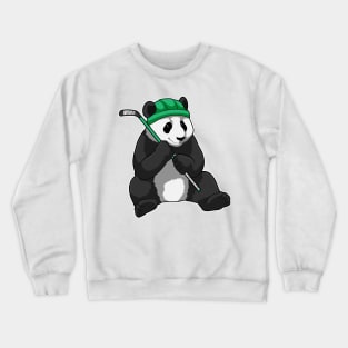 Panda at Ice hockey with Ice hockey stick Crewneck Sweatshirt